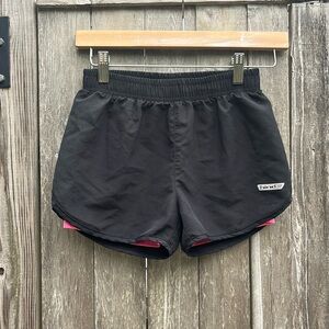 Hind Black Athletic Shorts with Hot Pink Biker Shorts,Girls Size Medium 10/12